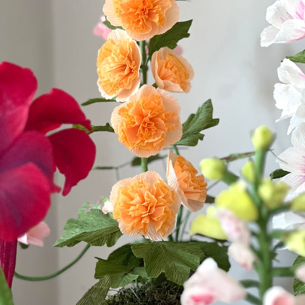 Double Hollyhock Paper Sculpture for Mother's Day