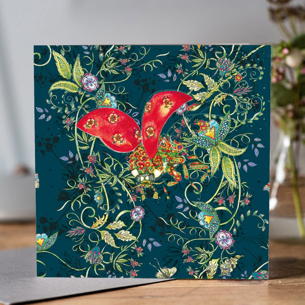 Botanical Ladybird Greeting card