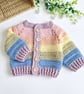Rainbow Baby Crochet Cardigan - Newborn to 1-2 Years - New Baby Gift