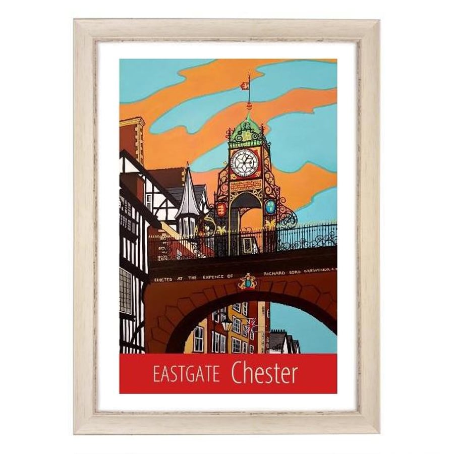 Chester Eastgate print - white frame