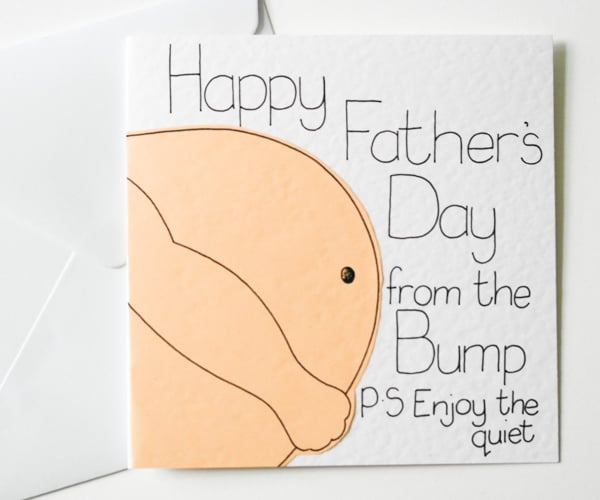 Daddy to be Fathers Day Card, Father's Day Card From Baby Bump, New Daddy Card