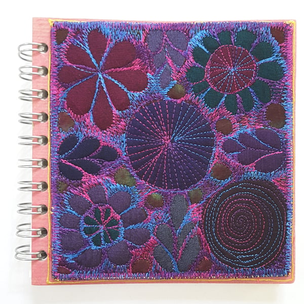 Seconds Sunday Spiral Bound Sketchbook with Free Machine Embroidery Cover