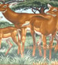 On Safari Gazelles under trees cushion - Image 2