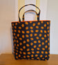 Reusable Halloween trick or treat bag:black with pumpkins - Image 1