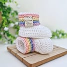 Rainbow Baby Crochet Booties – Newborn to 6 Months