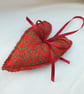 Christmas Traditional Fabric Hanging Heart one pair. - Image 4