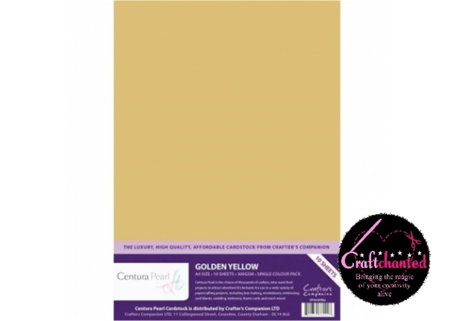 Crafter's Companion Centura Pearl 10 Sheet Pack - Golden Yellow