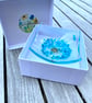 dandelion "Make a wish " (blue)- fused glass trinket dish - Image 1