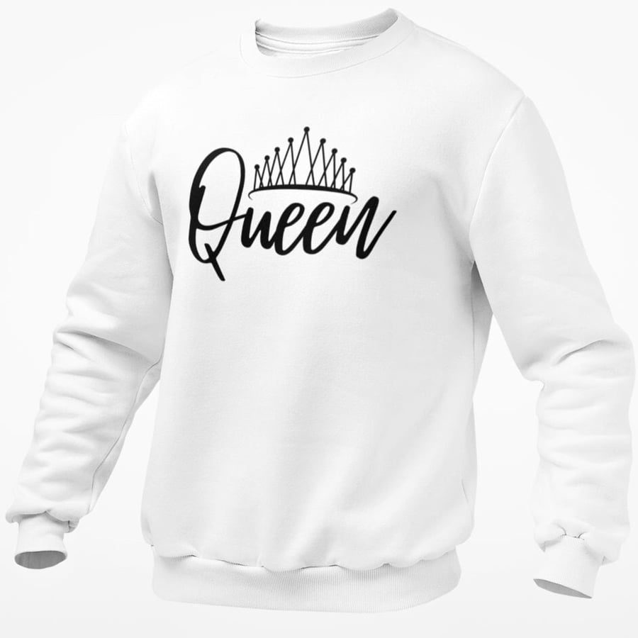 Queen Jumper Sweatshirt Girlfriend Wife Pullover Valentines Anniversary Partner 