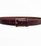 Burgundy Full Grain Crocodile Embossed Belt Gold-Tone Buckle Mens Belt 38mm - Image 5