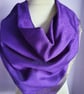 Sari double sided triangular scarf. Pale gold and Purple - Image 5