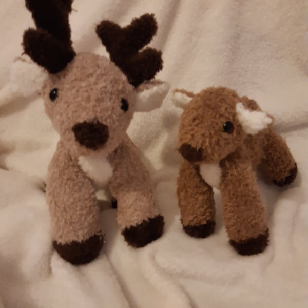 Hand knitted Supersoft Reindeer Toy