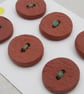 6 Small Terracotta Woodgrain Buttons - Image 2