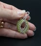 Peridot and sterling silver handmade gemstone leaf earrings : Libra gift - Image 3