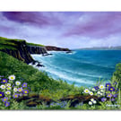 Original Painting: "Rocky Sea View" 12x9"