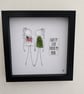 Always My Sister Forever My Friend Sea Glass & Vintage China Shadow Box