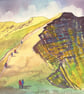 Walk To Pen Y Fan, Brecon Beacons, Wales, Original Watercolour in 14x11'' Mount - Image 2