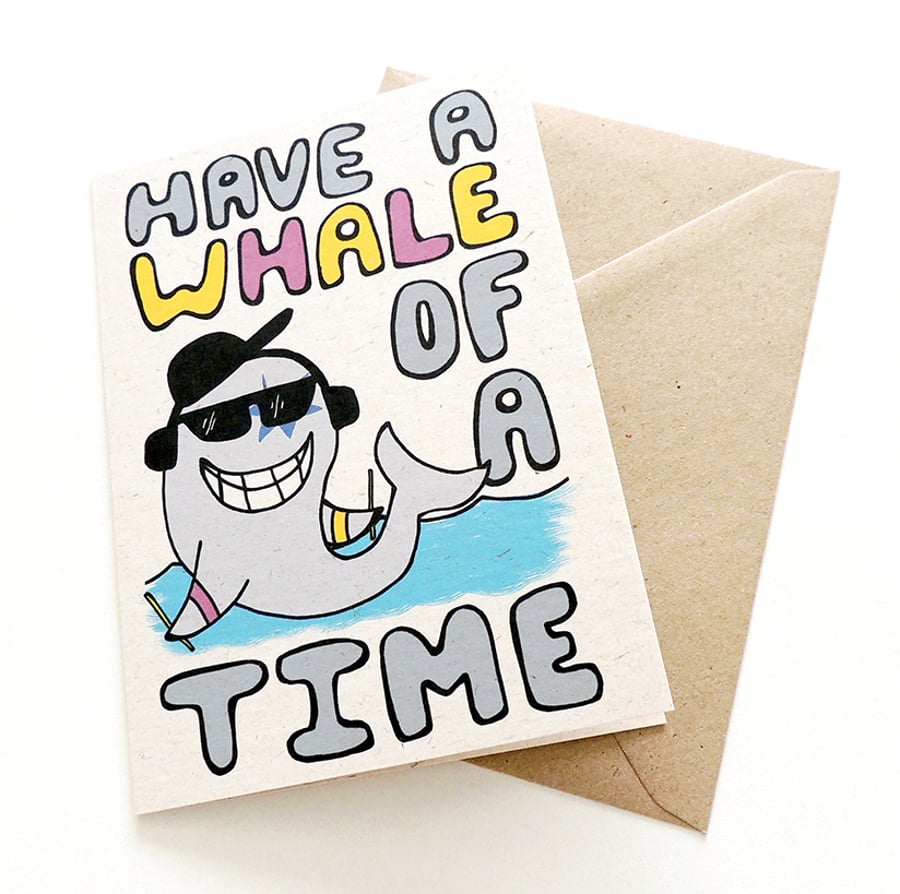 Birthday Party Card "Have a Whale of a Time" - Kid's Happy Birthday Greetings