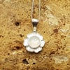 Tiny Rainbow Moonstone flower Pendant. Reiki jewellery. June birthstone