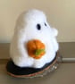 Cute Spook Ghost Halloween Needle Felted Ornament Gift - Image 2