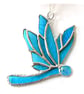 Dragonfly Suncatcher Stained Glass Turquoise Closed Wing - Image 4