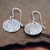 Sterling Silver Hammered Disc Dangly Earrings