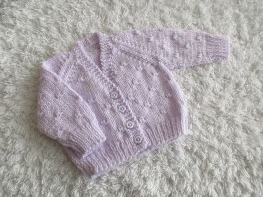 14" Newborn Girls Knots Patterned Cardigan