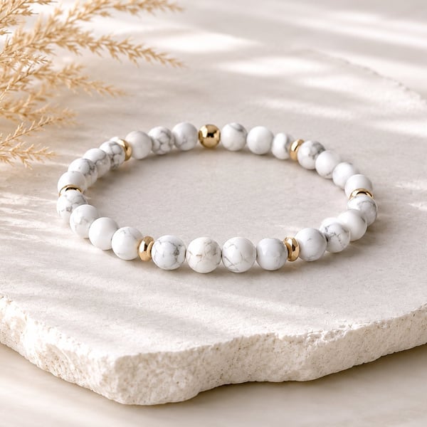 White Howlite Bracelet & Crystal Card