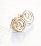 Handmade 14K Gold Filled Swirl Stud Earrings 