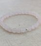 Rose quartz gemstone and sterling silver stretch bracelet  - Image 4