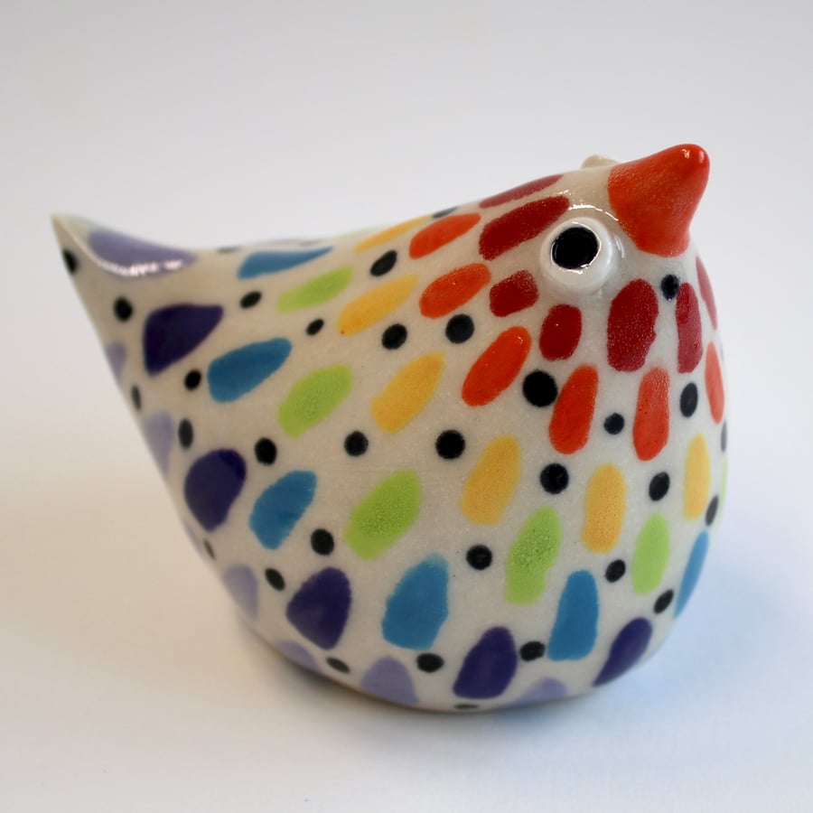 HANDMADE RAINBOW HOPE CERAMIC BIRD 