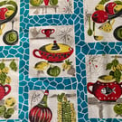 Kitsch and Quirky Mid Century 50s 60s Kitchenalia Themed Vintage Fabric