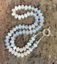 Winter Frost Hand Knotted Beaded Gemstone Necklace - Image 2