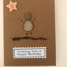 21st Birthday Pebble Artwork Card, Pebble Work Birthday Cards, Personalised Pebb