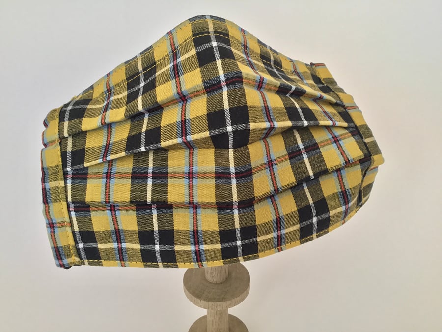 Triple Layered Cornish Tartan Face Covering Mask