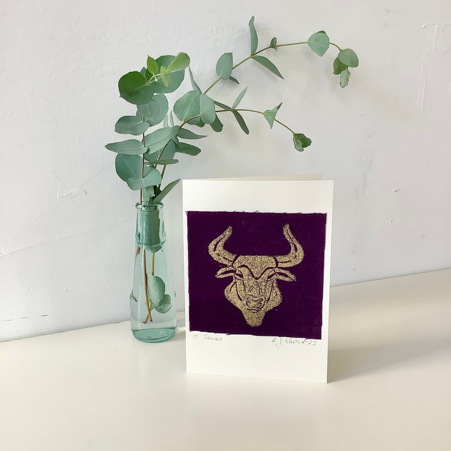 Zodiac Taurus greeting card 