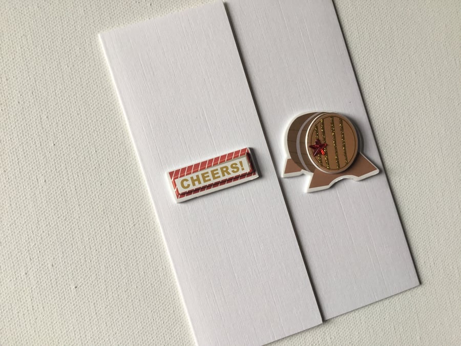 Card for any occasion. Any occasion card. Beer barrel. CC794