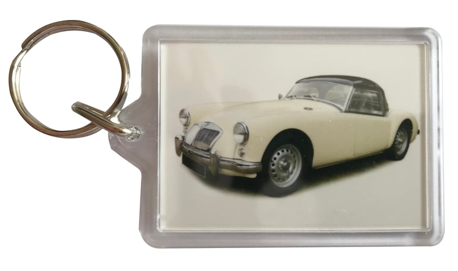 MGA 1600 1959 - Keyring with 50x35mm Insert - Car Enthusiast