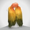 Cobweb felt wool scarf in orange, yellow and green - SALE