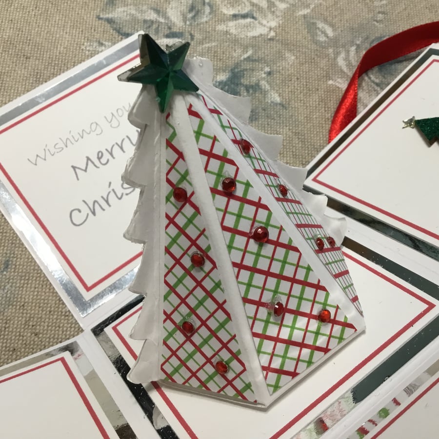 Handmade 3D Christmas tree keepsake card