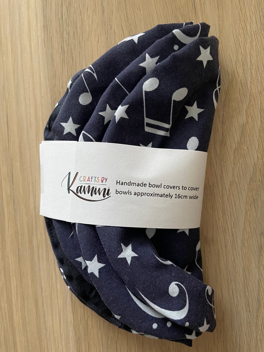 Reuseable musical note covers for bowls - set of 4