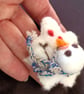 Melting Snowman Needlefelt Brooch Pin, Snowman Brooch - Image 2