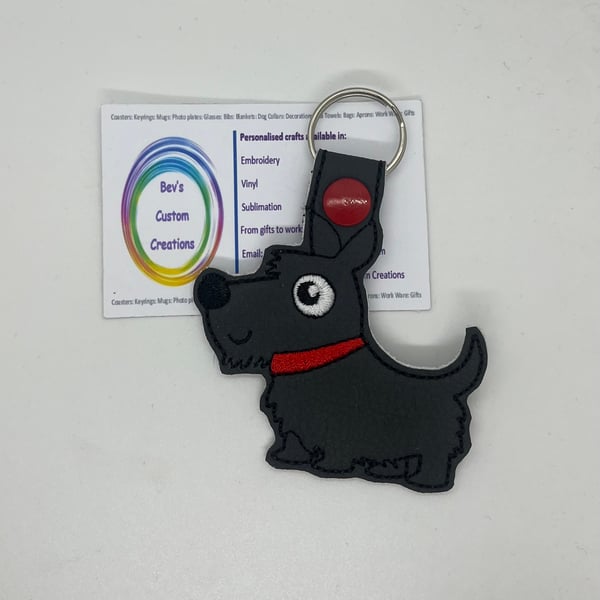 Embroidered Scottish Terrier Keyring