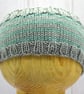 Hand Knitted Baby Headband – Grey & Teal – Cashmere and Merino – 6–12 Months - Image 2
