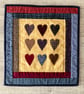 Hand Quilted Nine Heart Country Style Wallhanging Quilt FREE POSTAGE - Image 3
