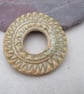 Chunky Old Gold Ceramic Pendant Loop Connector - Image 1