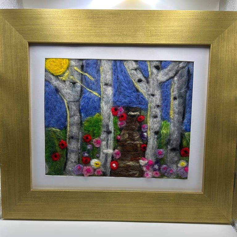 Original Woodland needle felting scene. 