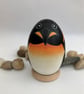 Penguin decorated wooden egg  - Image 1