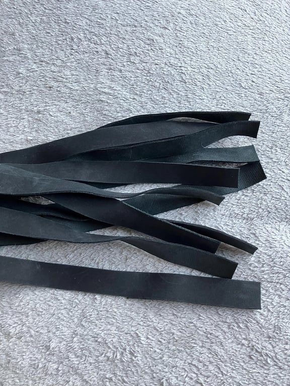 Very Dark Charcoal Grey Coloured leather Flogger - chrome handle FREE SHIPPING