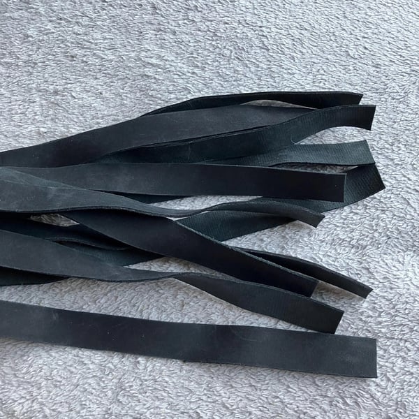 Very Dark Charcoal Grey Coloured leather Flogger - chrome handle FREE SHIPPING